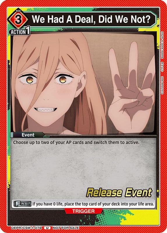 We Had A Deal, Did We Not? (Release Event)