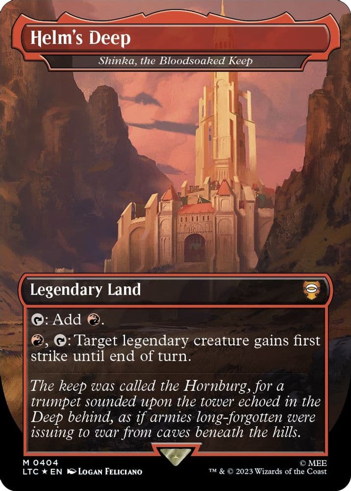 Helm's Deep - Shinka, the Bloodsoaked Keep (Borderless · Surge Foil)
