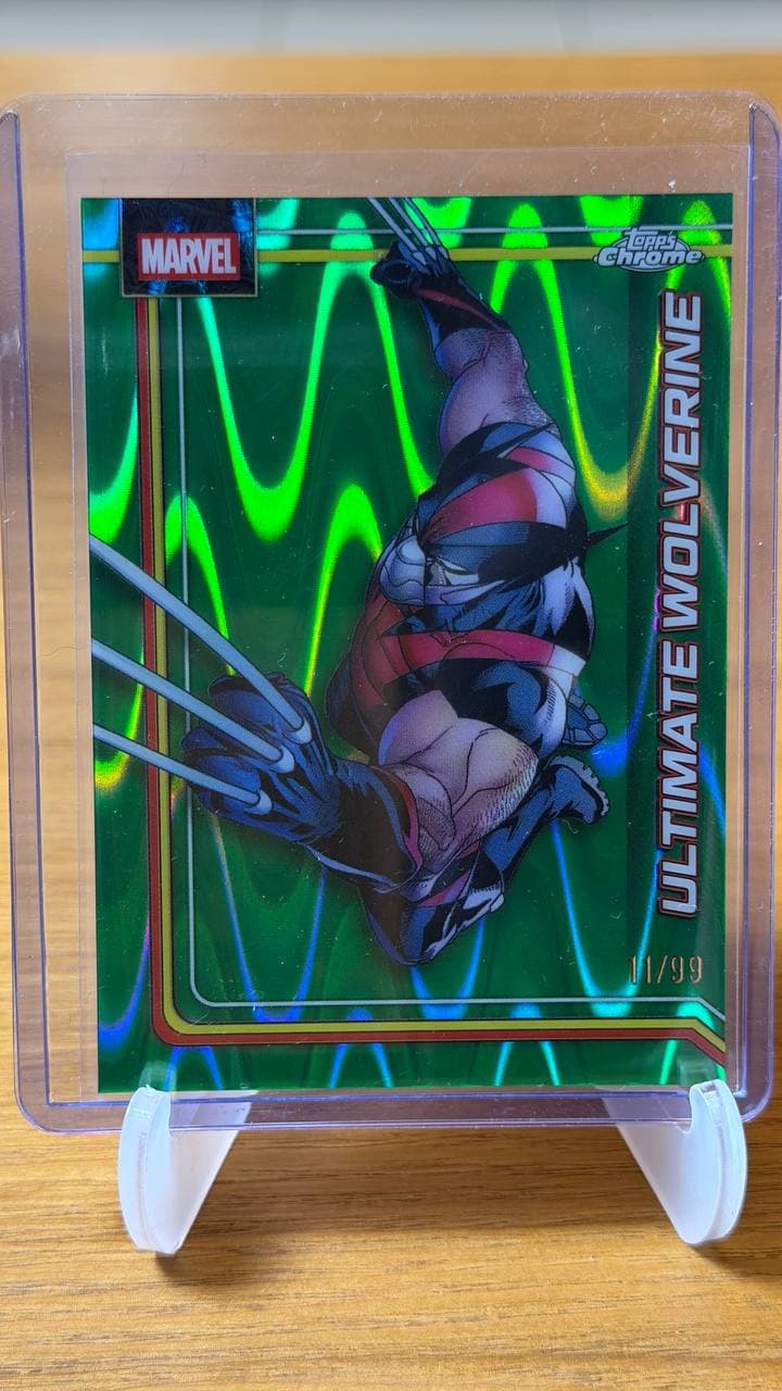 Ultimate Wolverine 2026 Topps Chrome Marvel Comics Green RayWave 11/99