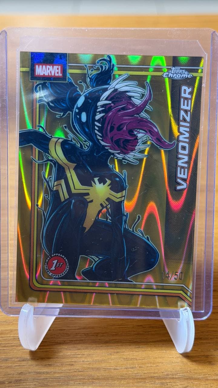 2026 Topps Chrome Marvel Comics Sapphire Venomizer Gold Refractor Debut 14/50